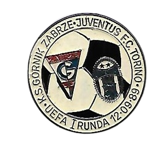 Odznaka z meczu Górnik Zabrze - Juventus Turyn 0:1 (12.09.1989)