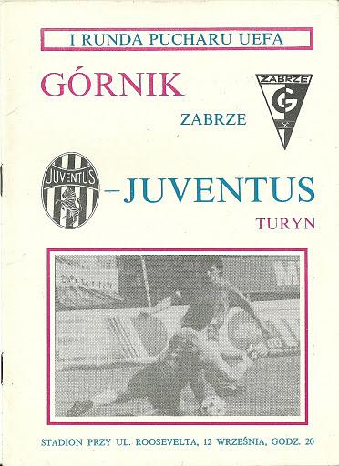 Program meczowy Górnik Zabrze - Juventus Turyn 0:1 (12.09.1989)