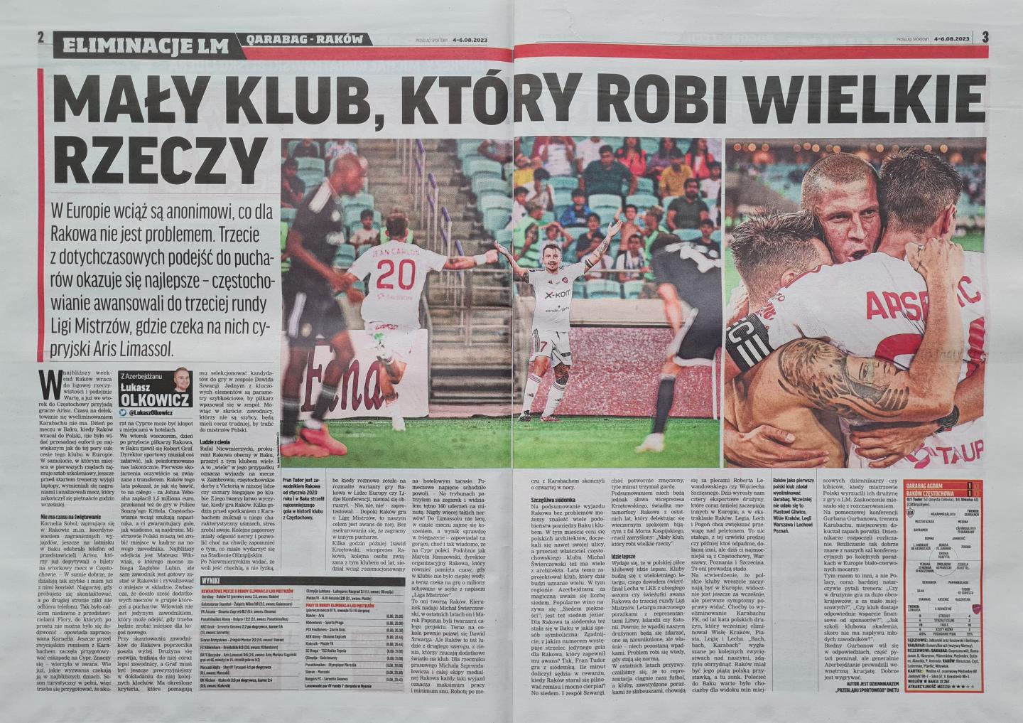 Qarabağ Ağdam - Raków Częstochowa 1:1 (02.08.2023) Przegląd Sportowy