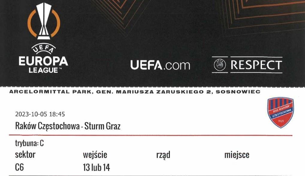 Raków Częstochowa - Sturm Graz 0:1 (05.10.2023)
