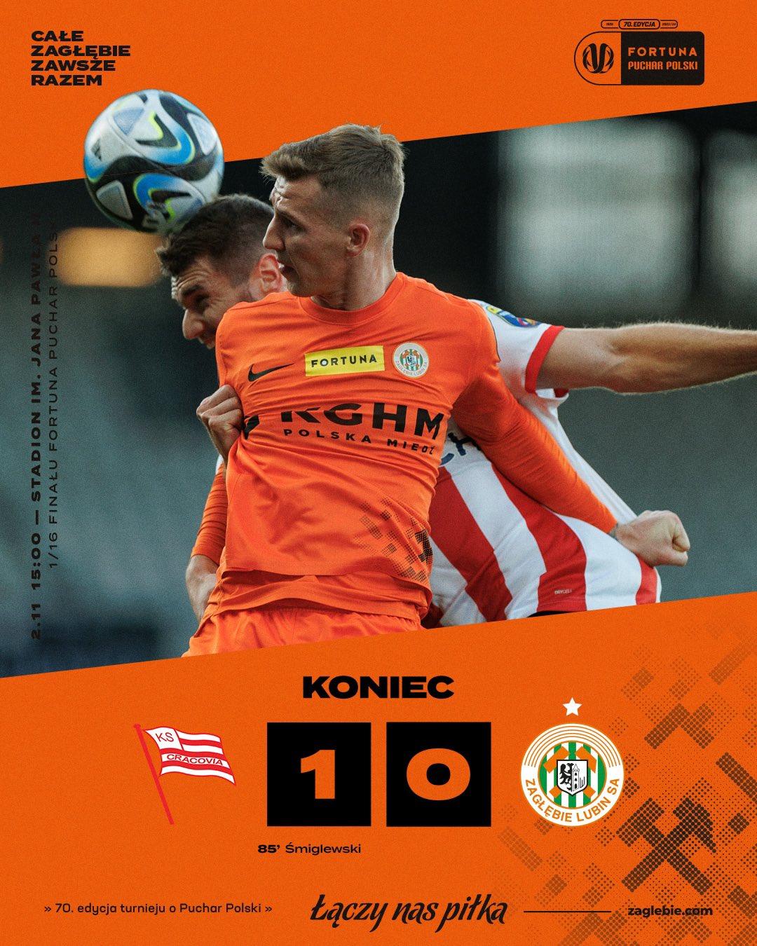 Cracovia - Zagłębie Lubin 1:0 (02.11.2023)