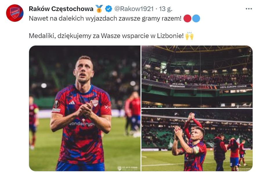 Sporting Lizbona - Raków Częstochowa 2:1, 09.11.2023