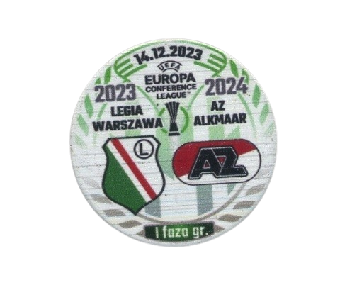 Odznaka z meczu Legia Warszawa - AZ Alkmaar 2:0 (14.12.2023)