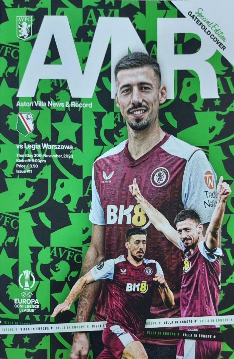 Program meczowy Aston Villa - Legia Warszawa 2:1 (30.11.2023)