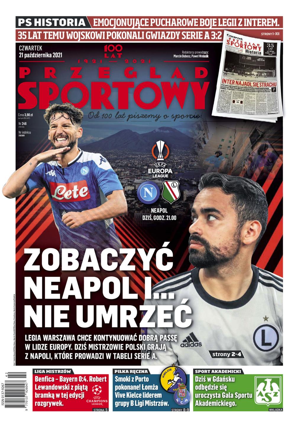 Okładka Przegląd Sportowy po meczu Benfica Lizbona - Bayern Monachium 0:4 (20.10.2021)