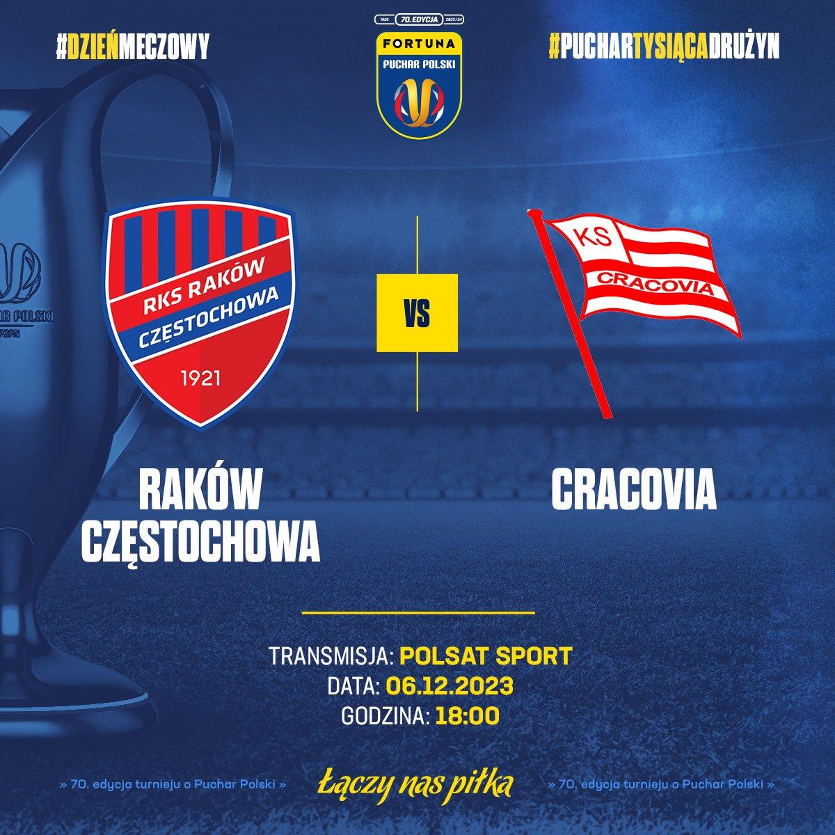 Raków Częstochowa - Cracovia 1:0 pd. (06.12.2023)