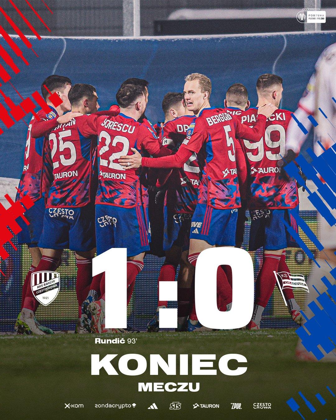 Raków Częstochowa - Cracovia 1:0 pd. (06.12.2023)