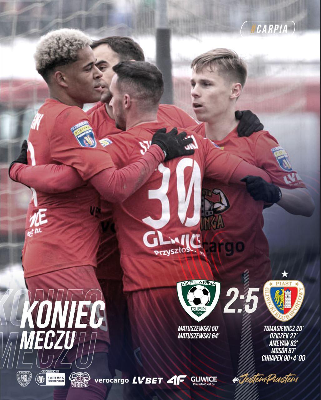 Carina Gubin - Piast Gliwice 2:5 (07.12.2023)