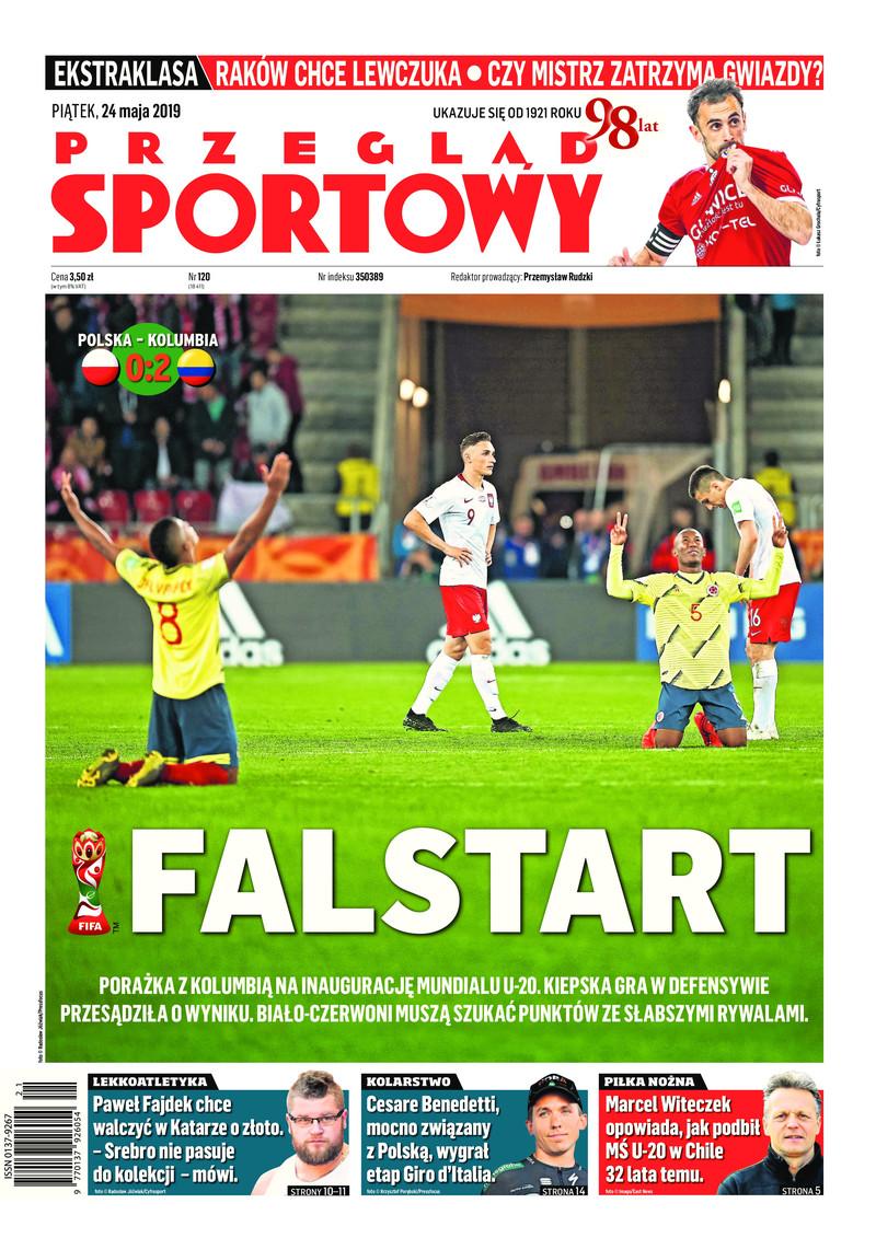 Okładka Przegląd Sportowy po meczu Polska - Kolumbia 0:2, MŚ U-20 (23.05.2019)