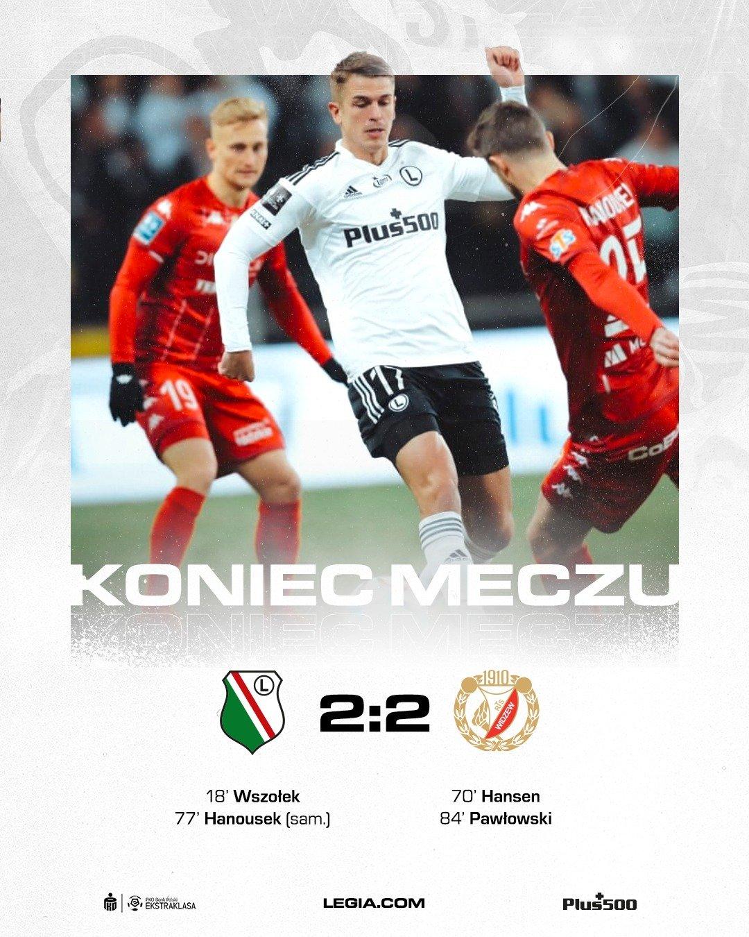 Legia Warszawa - Widzew Łódź 2:2 (24.02.2023)