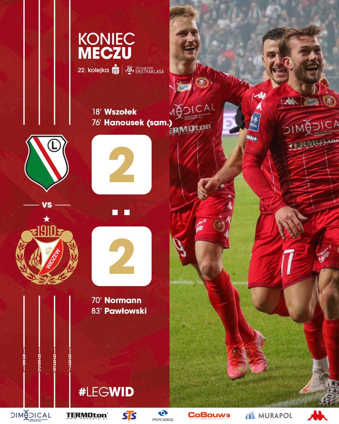 Legia Warszawa - Widzew Łódź 2:2 (24.02.2023)