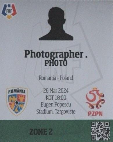 Akredytacja foto z meczu U20 Rumunia - Polska 1:1 (26.03.2024)