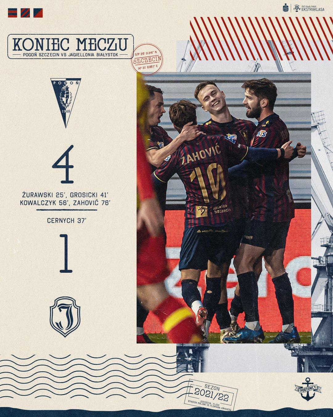 Pogoń Szczecin - Jagiellonia Białystok 4:1 (23.10.2021)