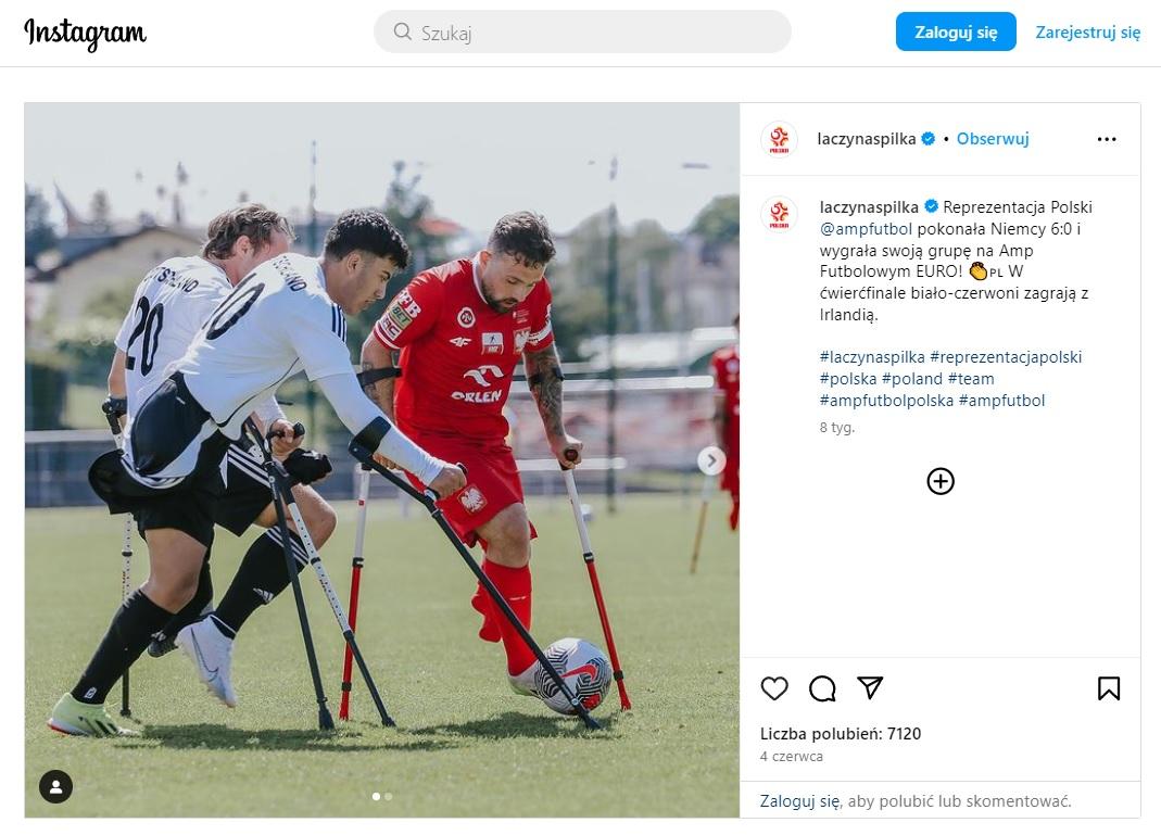 Instagram ŁNP po meczu ampfutbolu Niemcy - Polska 0:6 (04.06.2024)