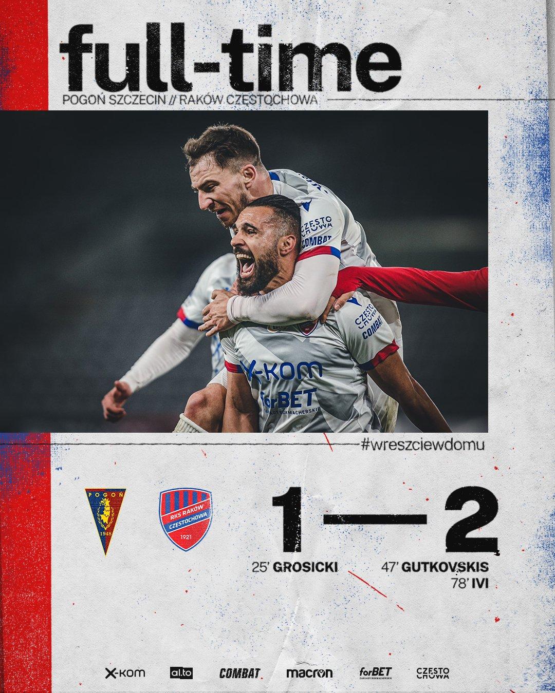Pogoń Szczecin - Raków Częstochowa 1:2 (20.04.2022)