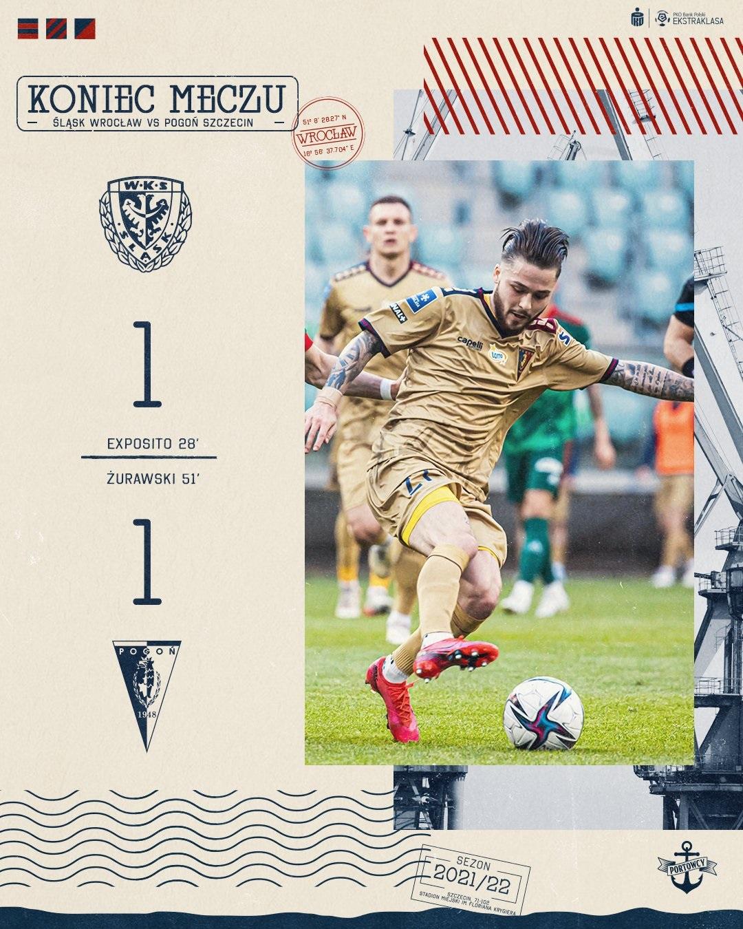 Śląsk Wrocław - Pogoń Szczecin 1:1 (07.05.2022)
