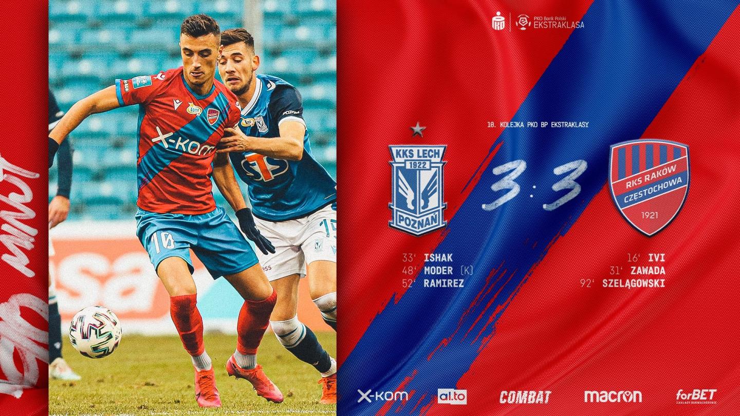 Lech Poznań - Raków Częstochowa 3:3 (22.11.2020)