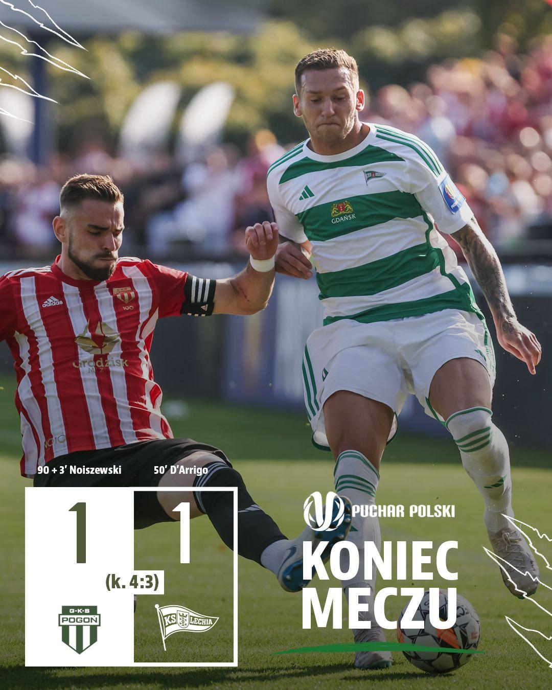Pogoń Grodzisk Mazowiecki - Lechia Gdańsk 1:1, k. 4-3 (24.09.2024)