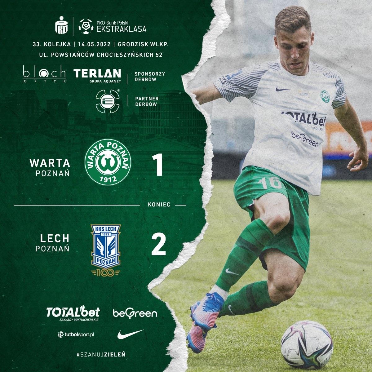 Warta Poznań - Lech Poznań 1:2 (14.05.2022)