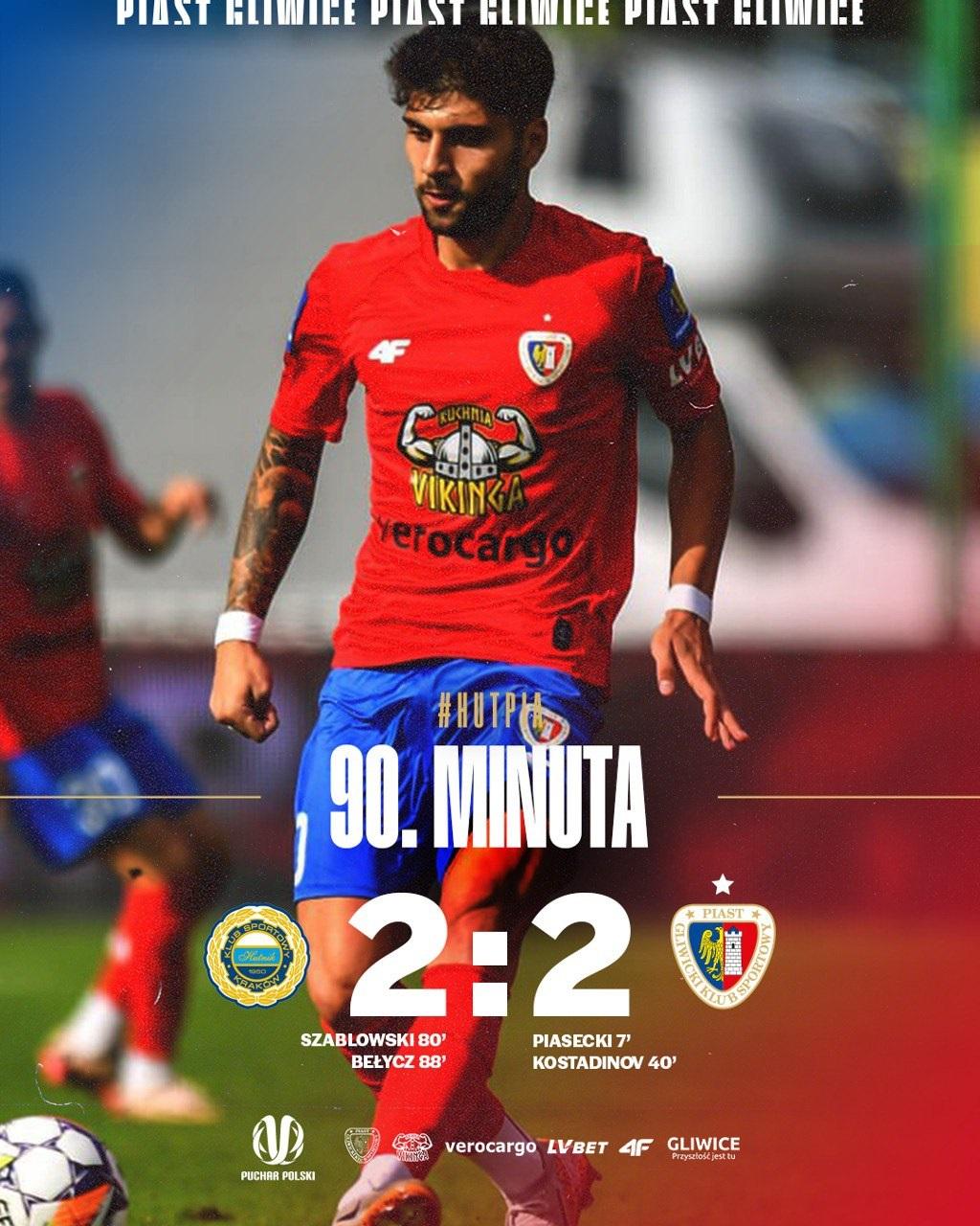 Hutnik Kraków - Piast Gliwice 3:3, k. 3-5 (25.09.2024)