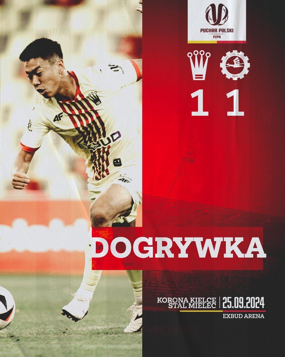 Korona Kielce - Stal Mielec 1:1, k. 4-3 (25.09.2024)