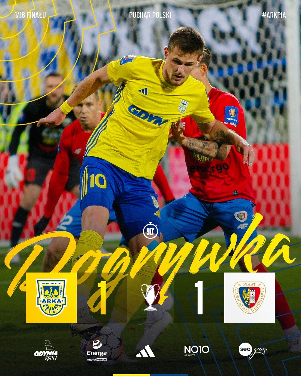Arka Gdynia - Piast Gliwice 1:3 pd. (30.10.2024)