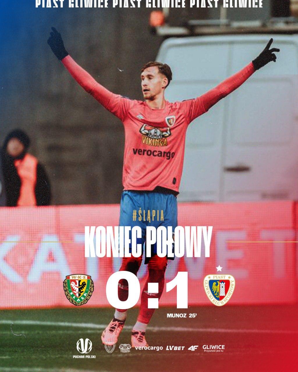 Śląsk Wrocław - Piast Gliwice 1:1, k. 7-8, 03.12.2024