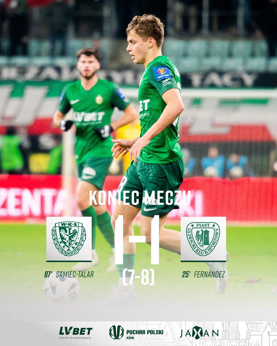 Śląsk Wrocław - Piast Gliwice 1:1, k. 7-8, 03.12.2024
