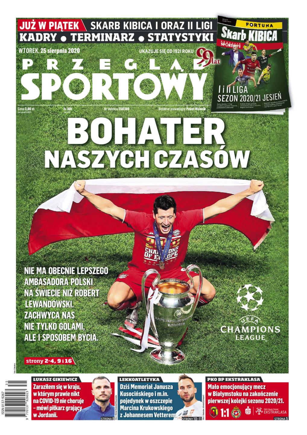Okładka Przegląd Sportowy po meczu PSG - Bayern Monachium 0:1 (23.08.2020)