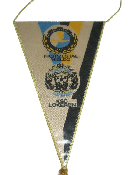 Proporczyk z meczu Stal Mielec - KSC Lokeren 1:1 (15.09.1982)