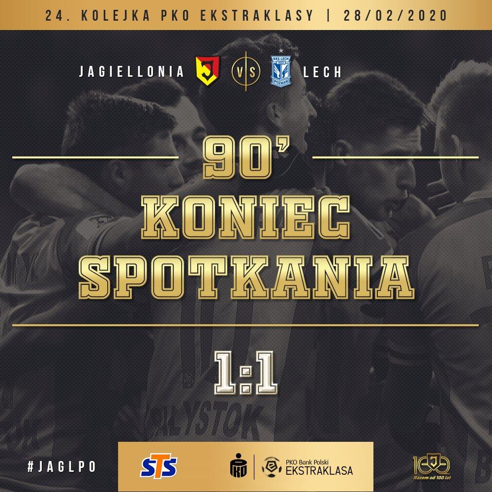 Jagiellonia Białystok - Lech Poznań 1:1, 28.02.2020
