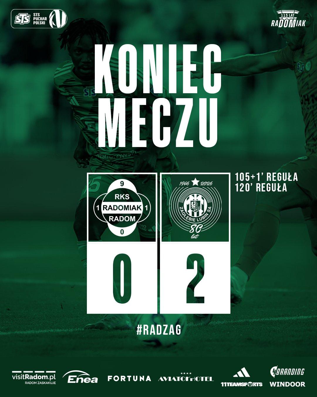 Radomiak Radom - Zagłębie Lubin 0:2 pd., 25.09.2025