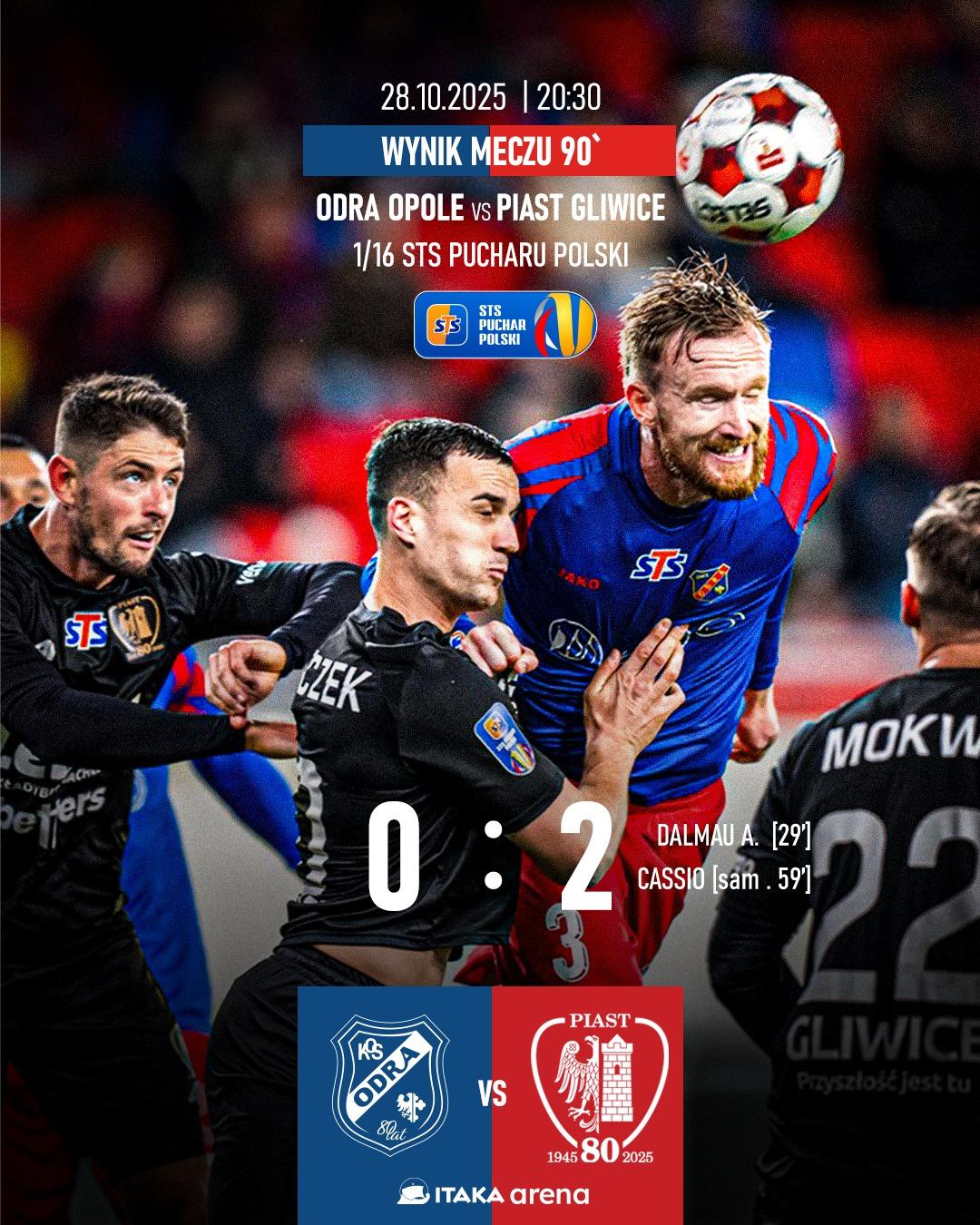 Odra Opole - Piast Gliwice 0:2, 28.10.2025