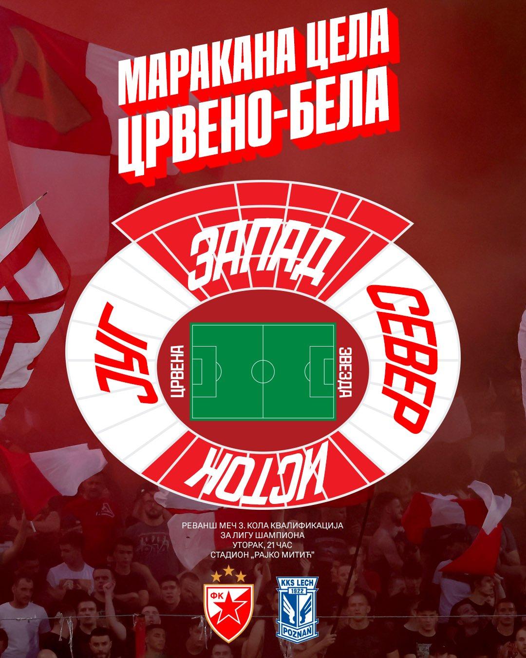 Crvena Zvezda Belgrad - Lech Poznań 1:1, 12.08.2025