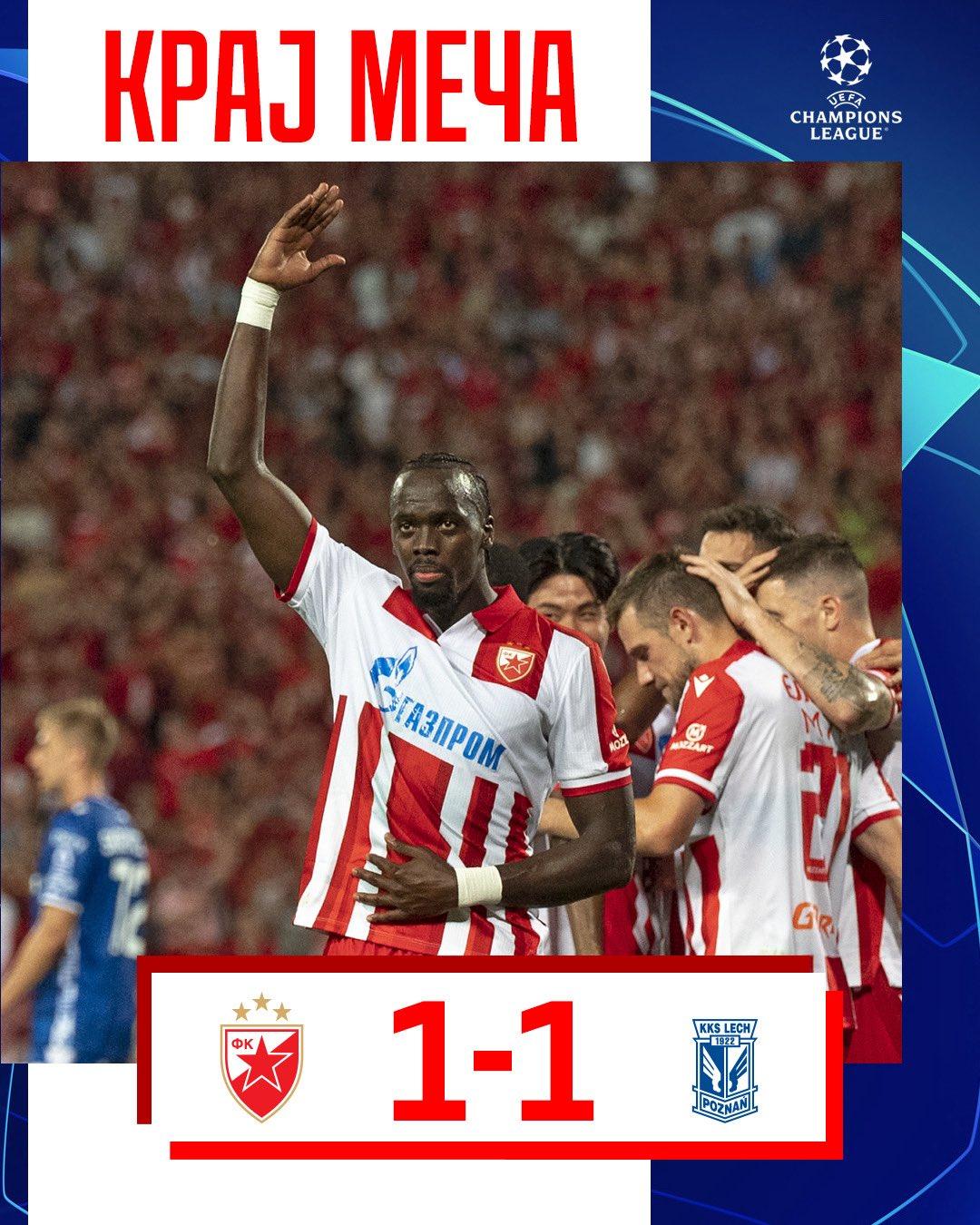 Crvena Zvezda Belgrad - Lech Poznań 1:1, 12.08.2025