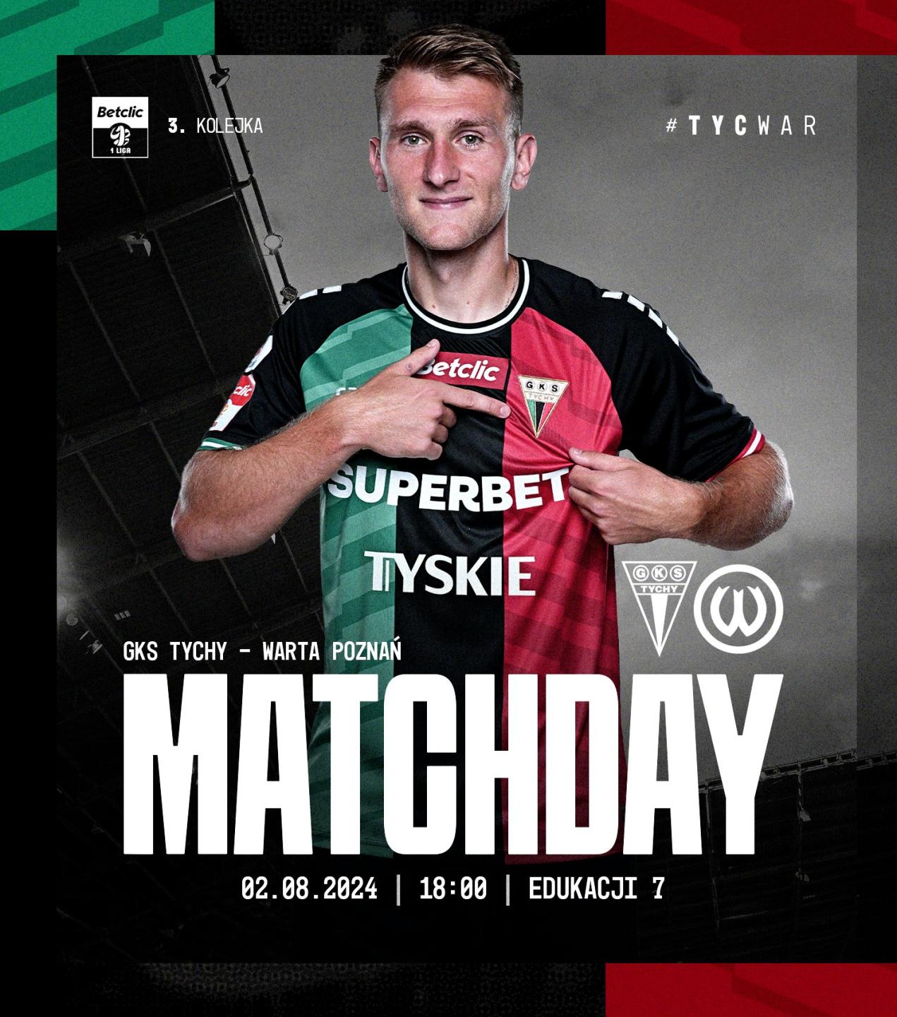 GKS Tychy - Warta Poznań 1:1, 02.08.2024