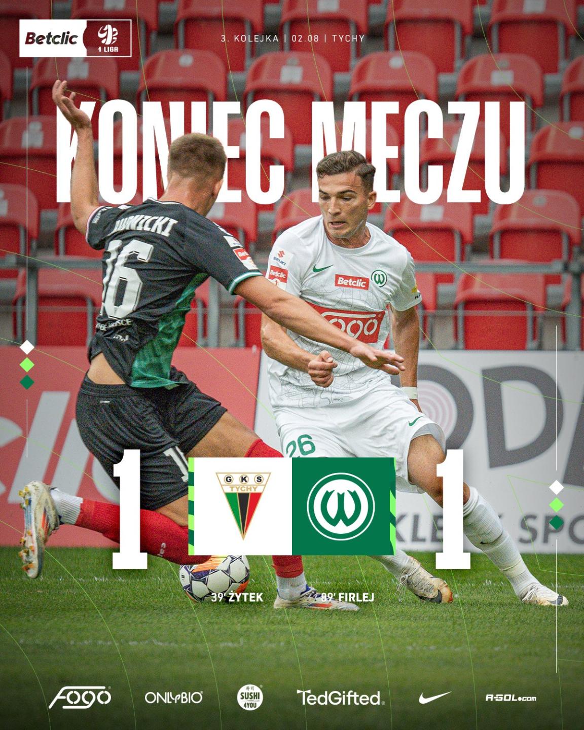 GKS Tychy - Warta Poznań 1:1, 02.08.2024