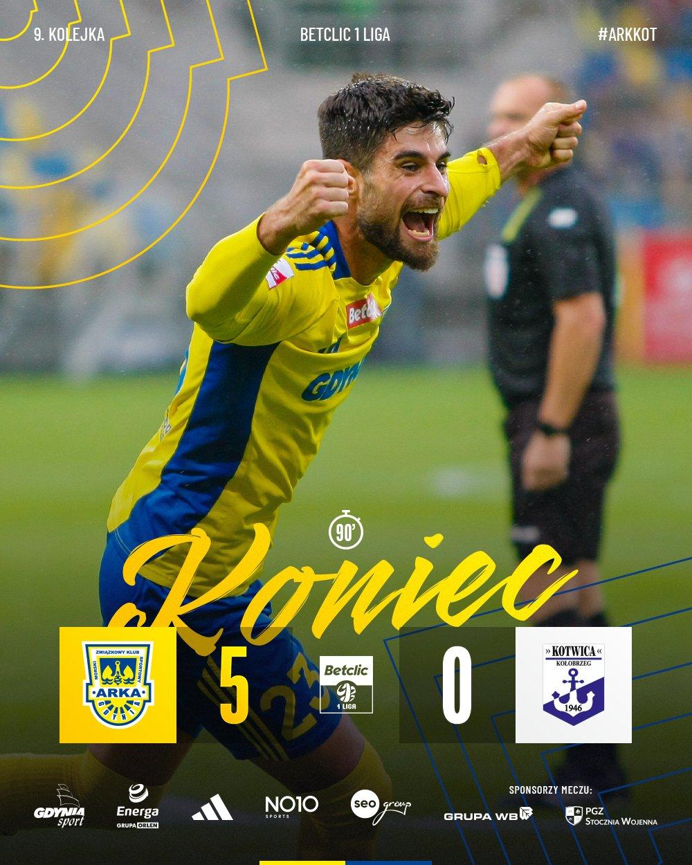Arka Gdynia - Kotwica Kołobrzeg 5:0, 15.09.2024