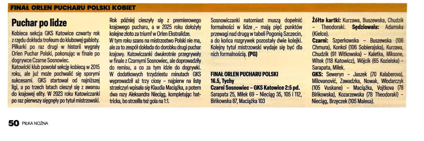 Piłka Nożna po meczu Czarni Sosnowiec - GKS Katowice 2:5 pd. kobiety (16.05.2026)