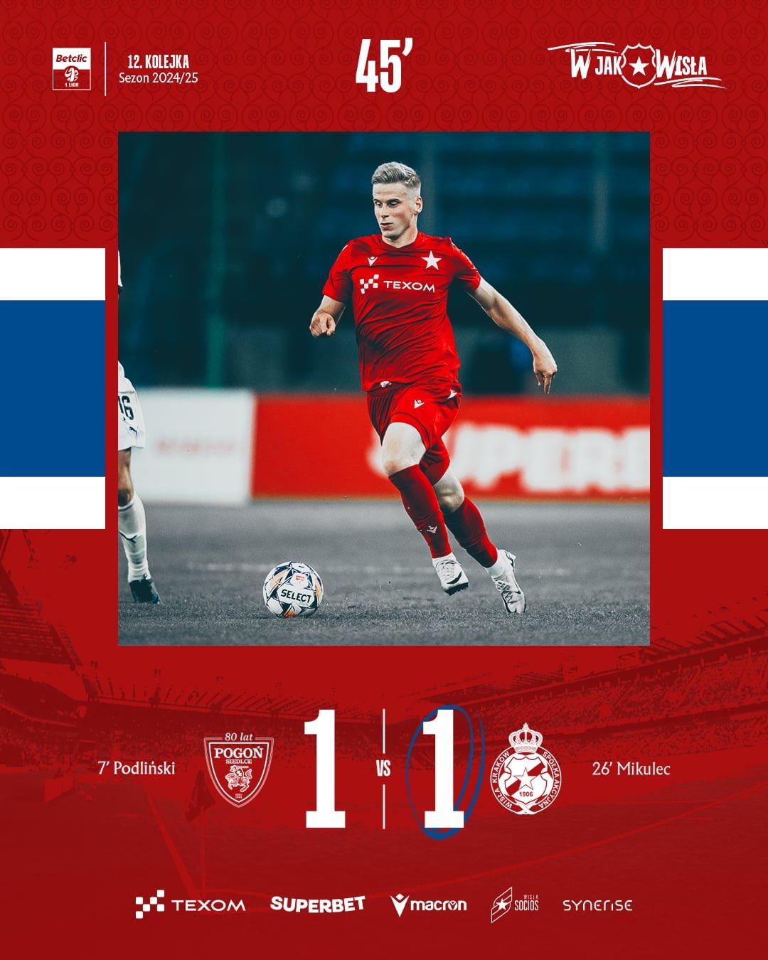 Pogoń Siedlce - Wisła Kraków 1:3, 05.10.2024