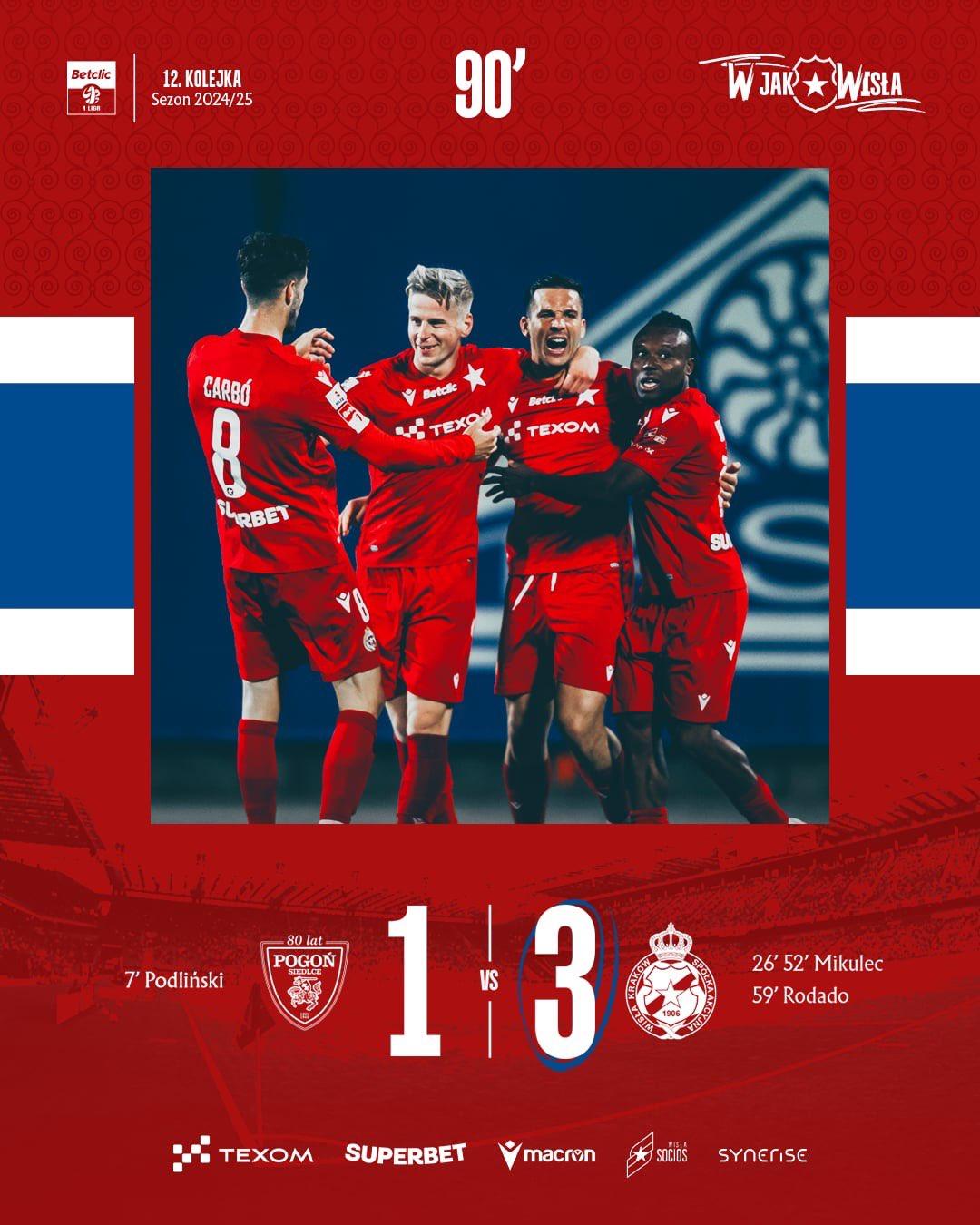 Pogoń Siedlce - Wisła Kraków 1:3, 05.10.2024