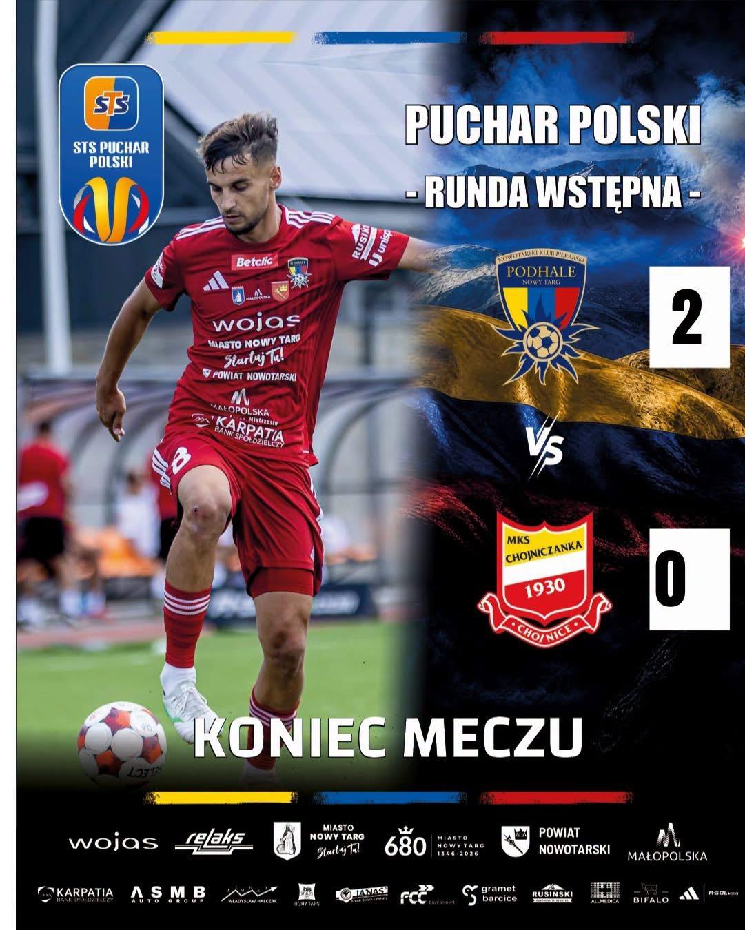 Podhale Nowy Targ - Chojniczanka Chojnice 2:0, 05.08.2026