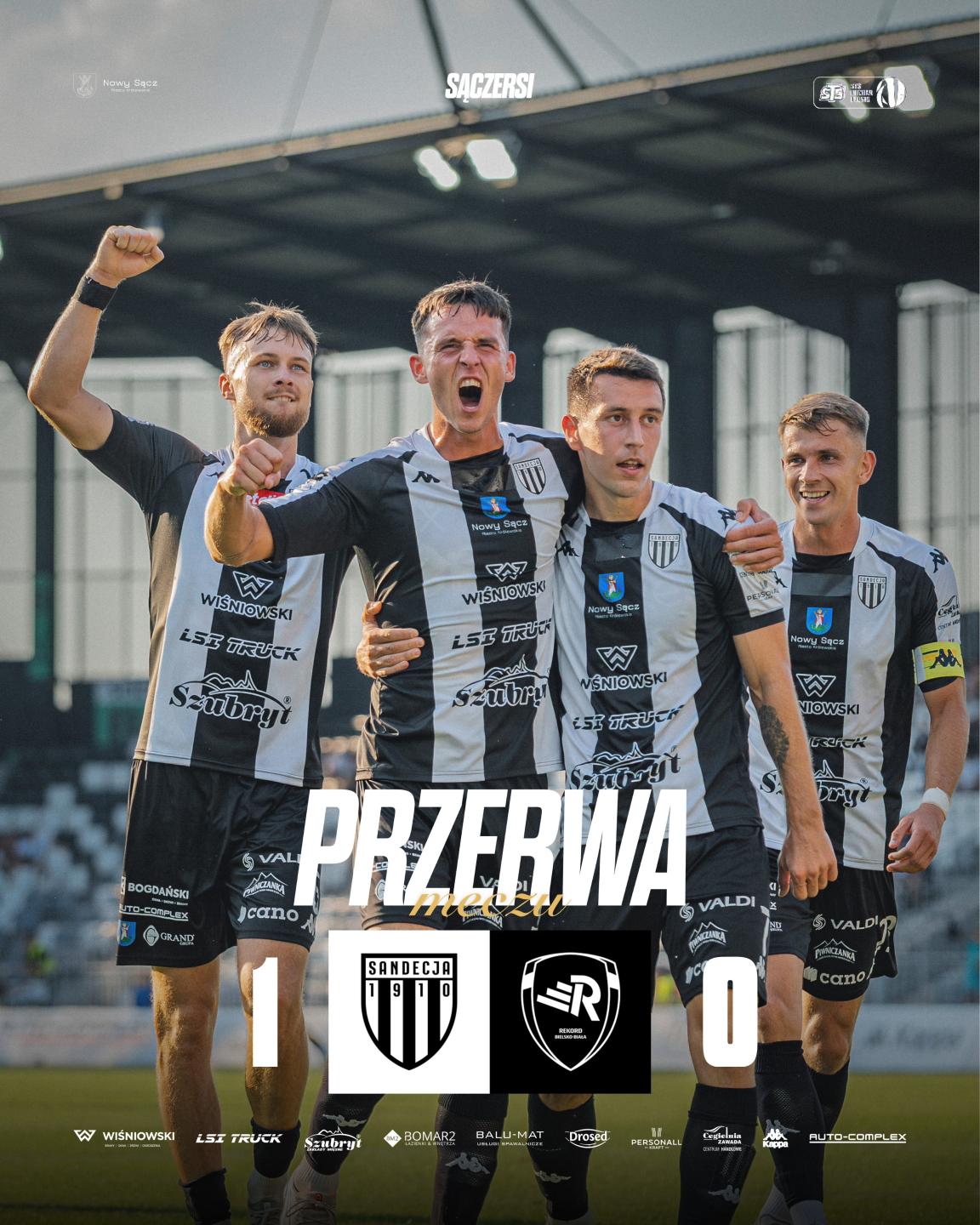 Sandecja Nowy Sącz - Rekord Bielsko-Biała 3:0, 05.08.2026