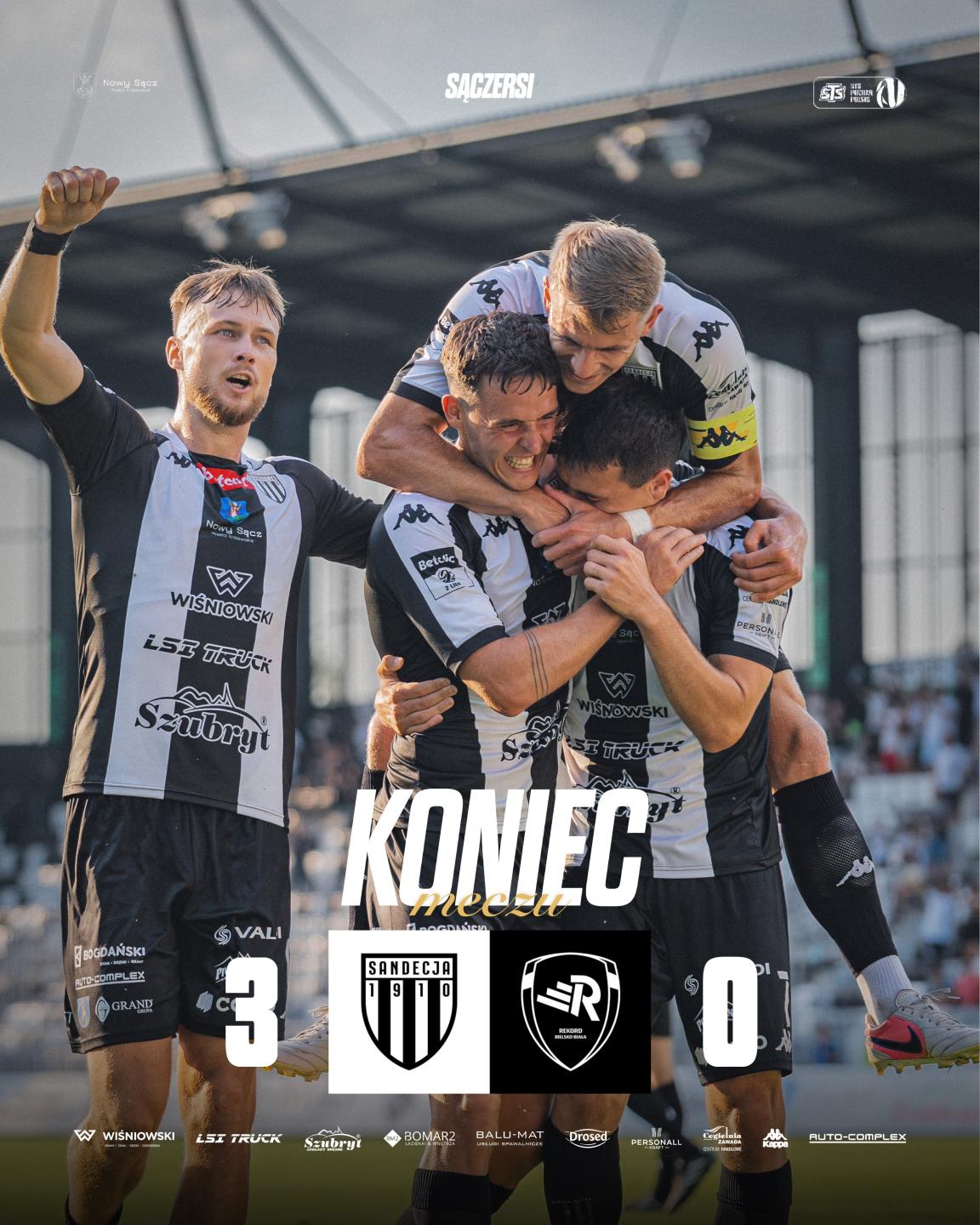 Sandecja Nowy Sącz - Rekord Bielsko-Biała 3:0, 05.08.2026
