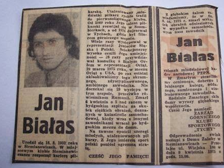 jan białas nekrolog piłka nożna