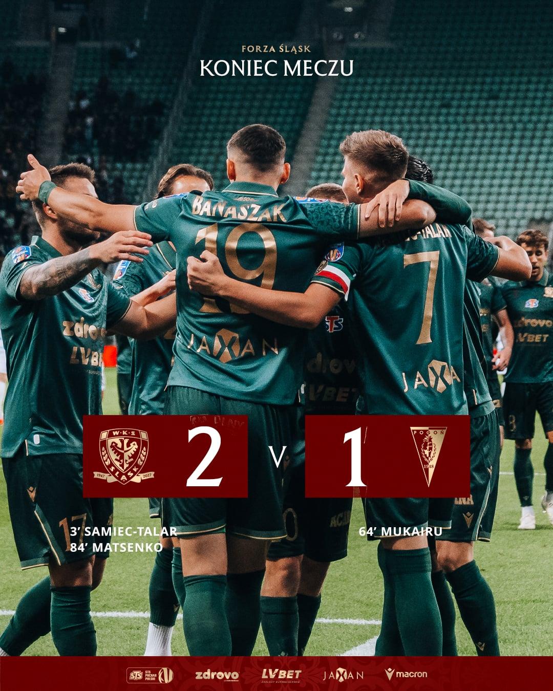Śląsk Wrocław - Pogoń Szczecin 2:1, 03.09.2026