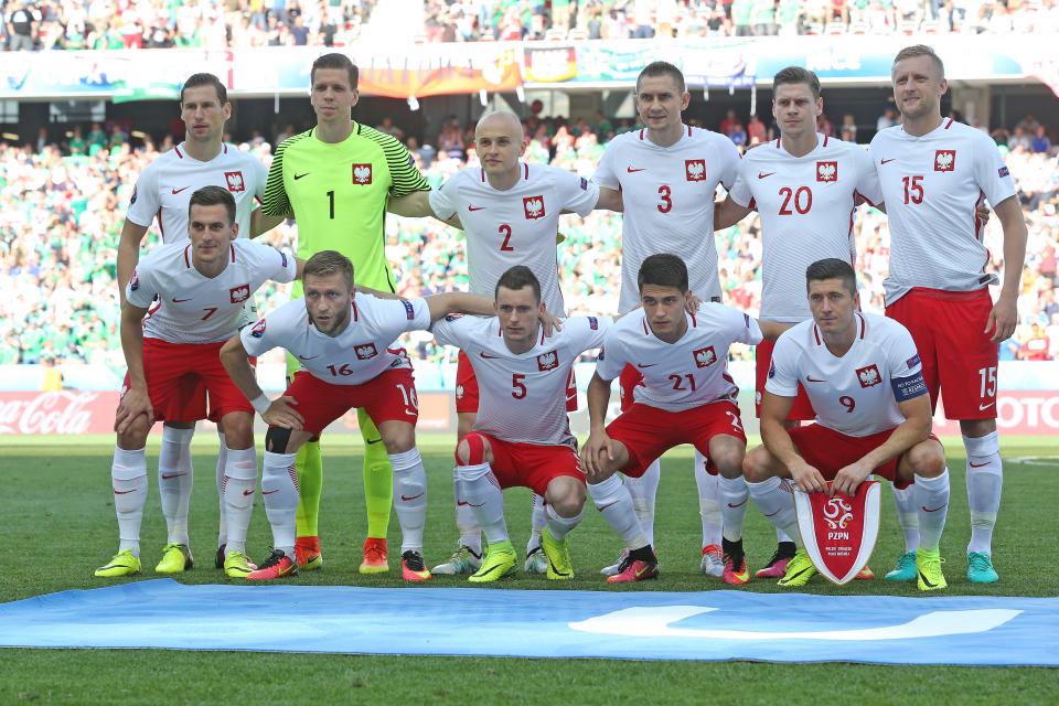 Reprezentacja Polski przed meczem z Irlandią Północną.