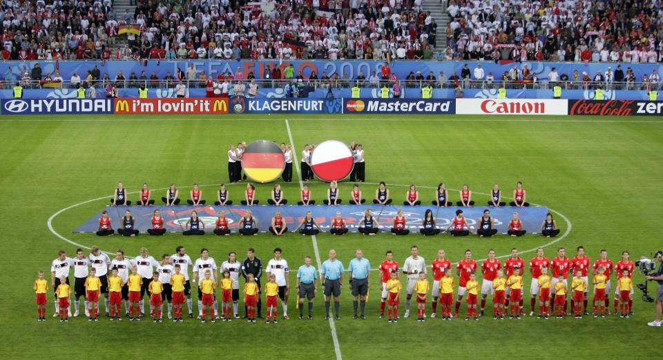 Niemcy i Polska przed meczem na Euro 2008.