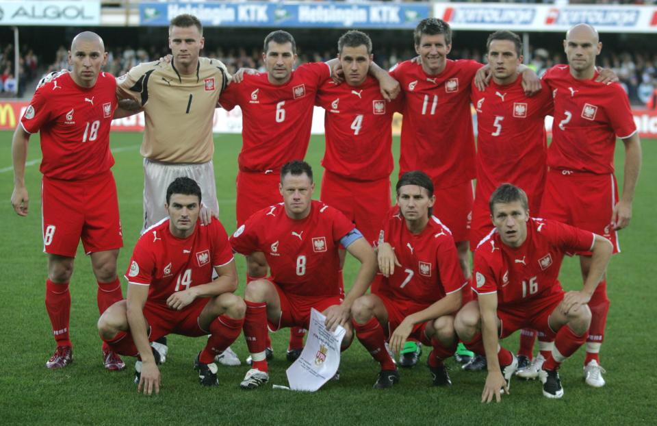 Reprezentacja Polski przed meczem z Finlandią w Helsinkach.