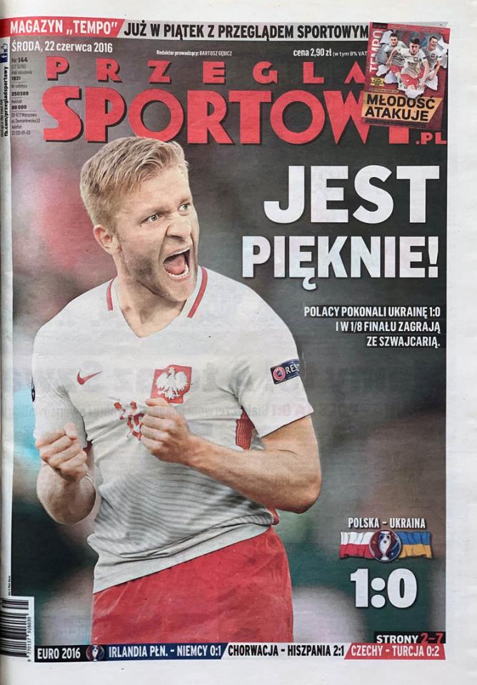 Okładka przeglądu sportowego po meczu Polska - Ukraina (21.06.2016)